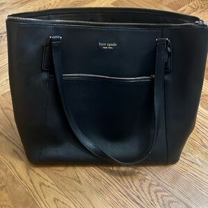 Kate spade black leather tote preowned